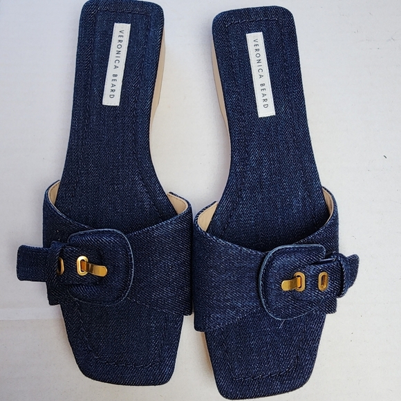 🌸 NEW Veronica Beard | Wood Sandals, size 9 - Picture 8 of 16